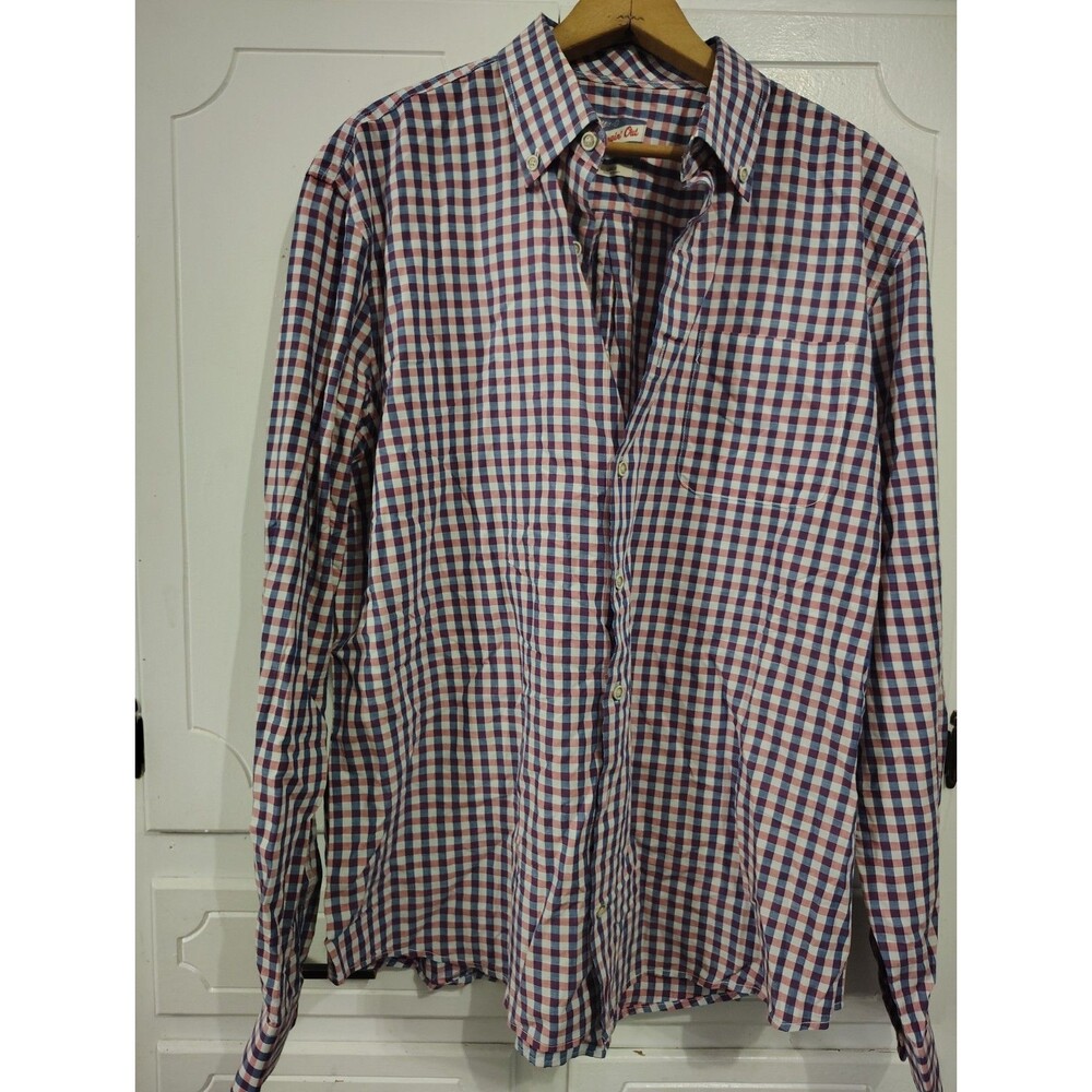 Johnnie O Hanging Out Shirt Mens Large  Check Long Sleeve Button Up Casual